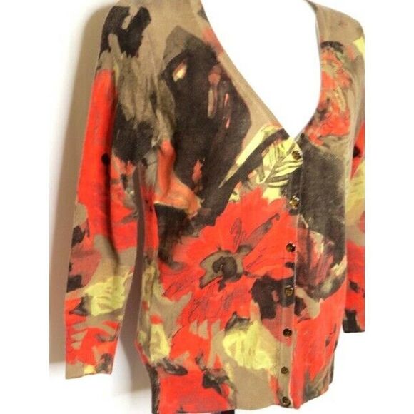 J. Crew Floral Merino Wool Lightweight Cardigan S - Picture 2 of 5